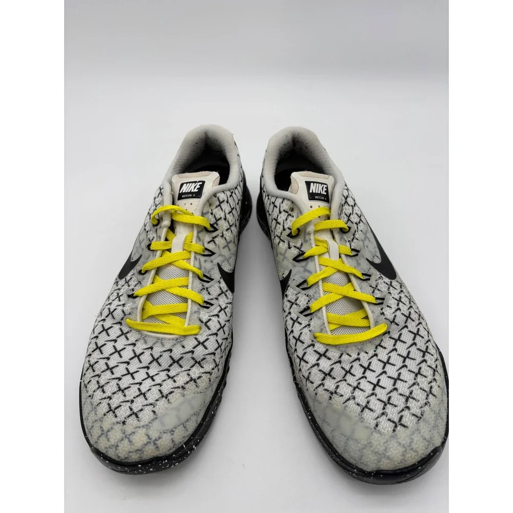 Nike Metcon 4 Mens 10.5 Training Shoes White Black Speckle Yellow AH7453-101 - Picture 5 of 6